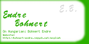 endre bohnert business card